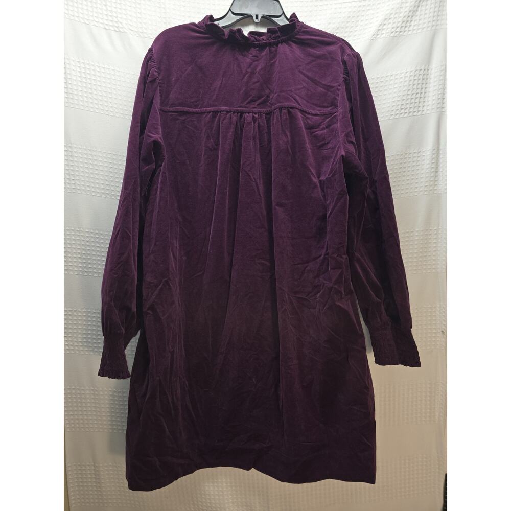 Draper James RSVP-Long Sleeve Ruffle Aubergine Corduroy A-Line Dress Size XXL - Picture 7 of 9